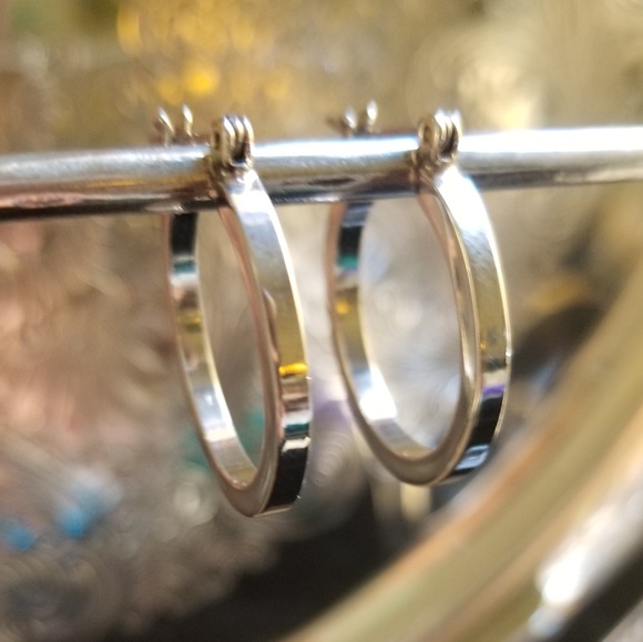 Jewelry - 925 Sterling Silver Round Hoop Earrings